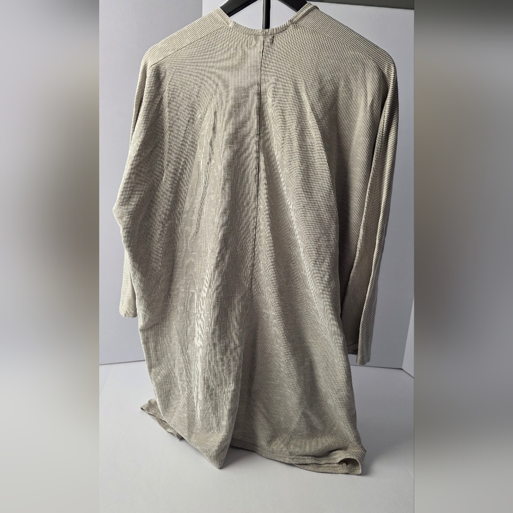 DONNI Cardigan  Striped Ribbed  OSFA Gray - Picture 6 of 11